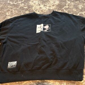 H&M Black Graphic Crewneck Sweater